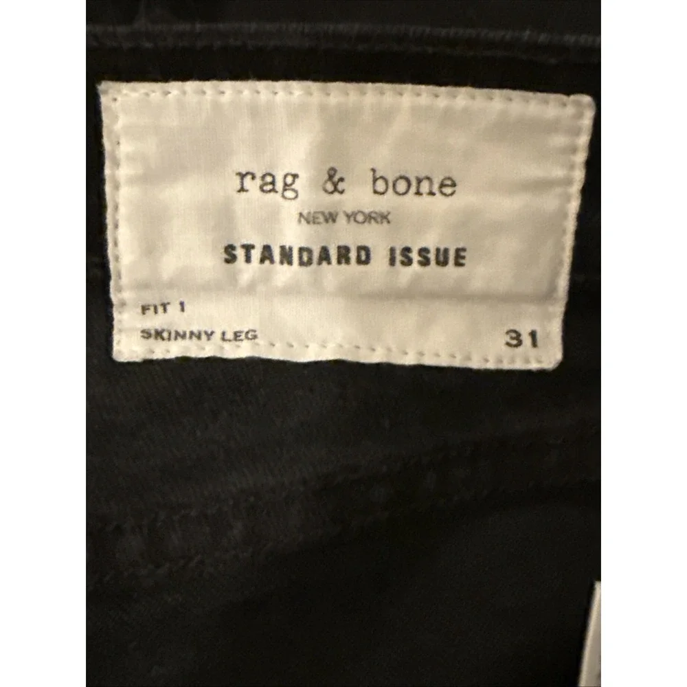 Rag & Bone Standard Issue Jeans Men's Black 31 (Act 30x32) Fit 1 Skinny Leg